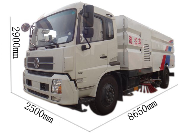 天锦东风4x2 冲洗道路清扫车